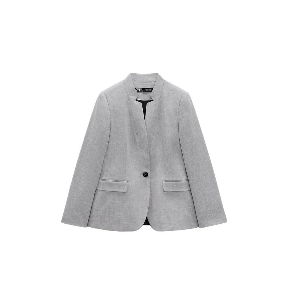 ZARA BASIC BLAZER GRAY SIZE 2 | 2753/806